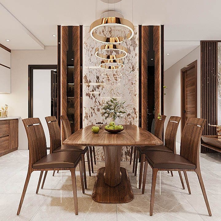 Chung Cư Hiện Đại - Căn Hộ 3 Ngủ (Gỗ Óc Chó) - Phòng Khách & Ngủ 7